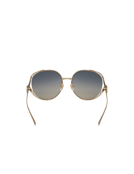 Gucci GG0225S 004 Oval Oversized Azul degradado Dorado