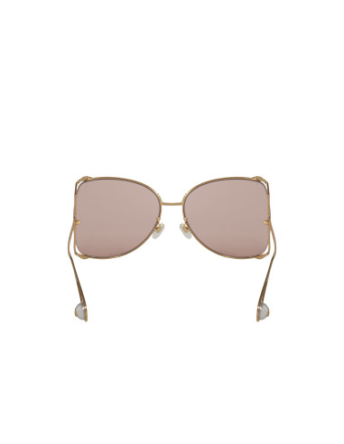 Gucci GG0252S 004 Square Shape Rosa transparente Dorado
