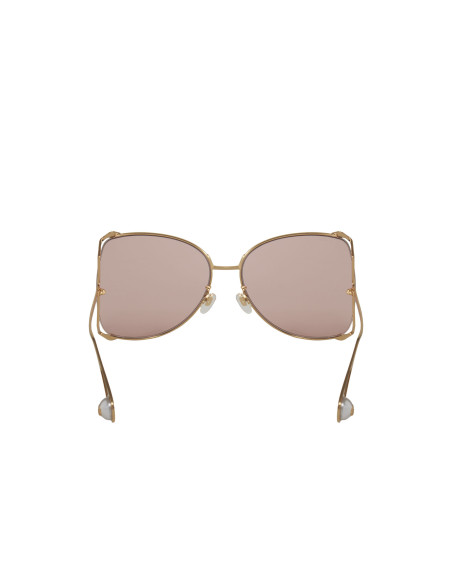 Gucci GG0252S 004 Square Shape Rosa transparente Dorado