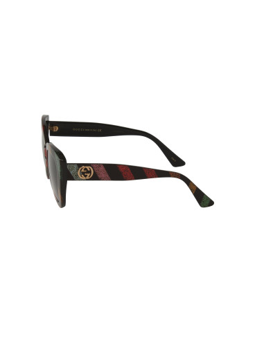 Gucci Gg0327S 003 Square Overseized Negro Rojo Azul | Sunnies.uno