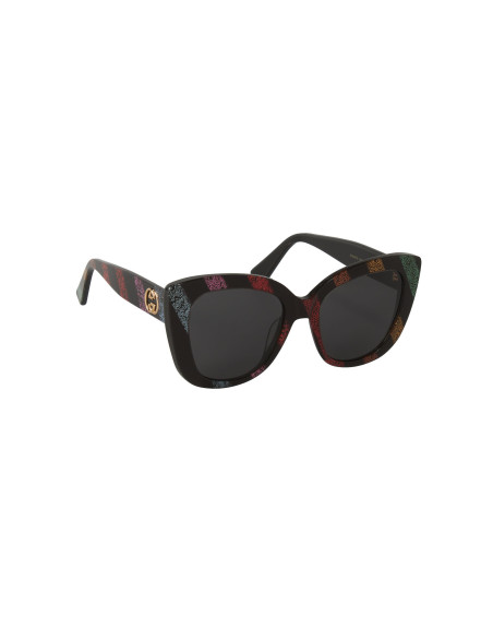 Gucci Gg0327S 003 Square Overseized Negro Rojo Azul | Sunnies.uno