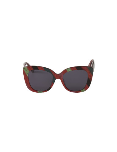 Gucci Gg0327S 005 Square Overseized Rojo Azul Negro | Sunnies.uno