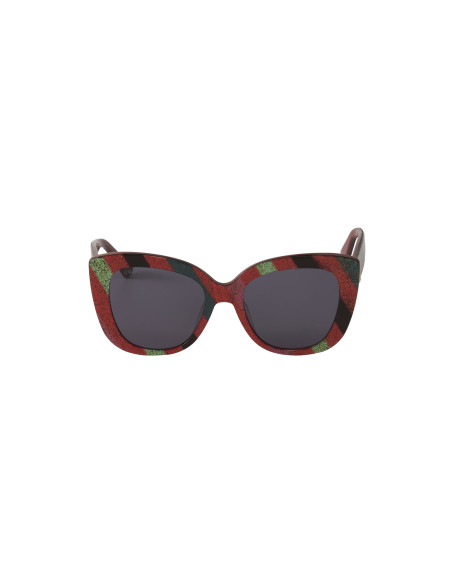 Gucci Gg0327S 005 Square Overseized Rojo Azul Negro | Sunnies.uno