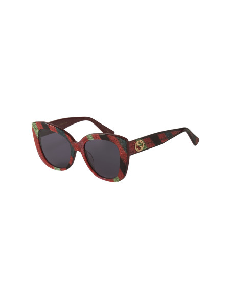 Gucci Gg0327S 005 Square Overseized Rojo Azul Negro | Sunnies.uno