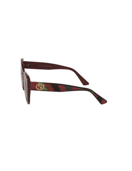 Gucci Gg0327S 005 Square Overseized Rojo Azul Negro | Sunnies.uno