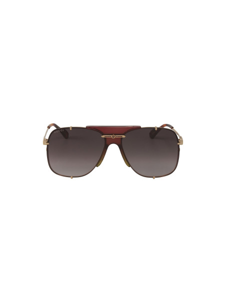 Gucci GG0739S 002 Square Shape Aviator Cafe Dorado
