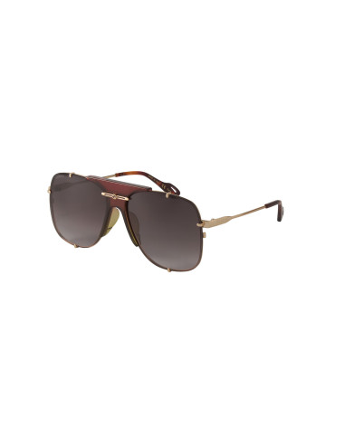 Gucci GG0739S 002 Square Shape Aviator Cafe Dorado