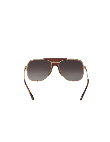 Gucci GG0739S 002 Square Shape Aviator Cafe Dorado