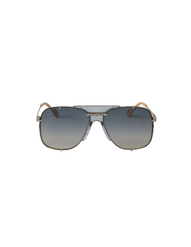 Gucci GG0739S 003 Square Shape Aviator Azul Dorado