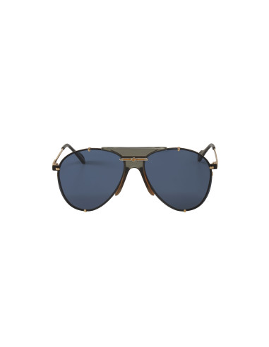 Gucci Gg0740S 002 Aviator Metal Azul Transparente Dorado | Sunnies.uno