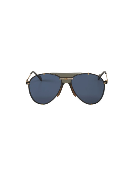 Gucci Gg0740S 002 Aviator Metal Azul Transparente Dorado | Sunnies.uno