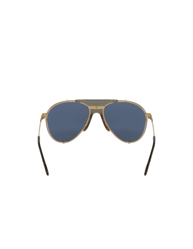 Gucci Gg0740S 002 Aviator Metal Azul Transparente Dorado | Sunnies.uno