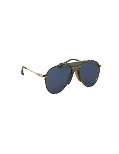 Gucci Gg0740S 002 Aviator Metal Azul Transparente Dorado | Sunnies.uno