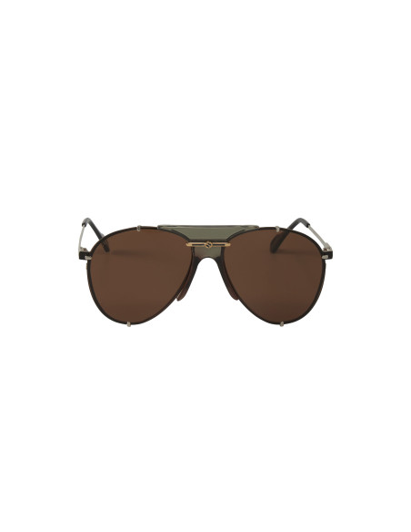 Gucci Gg0740S 003 Aviator Metal Cafe Transparente Dorado | Sunnies.uno
