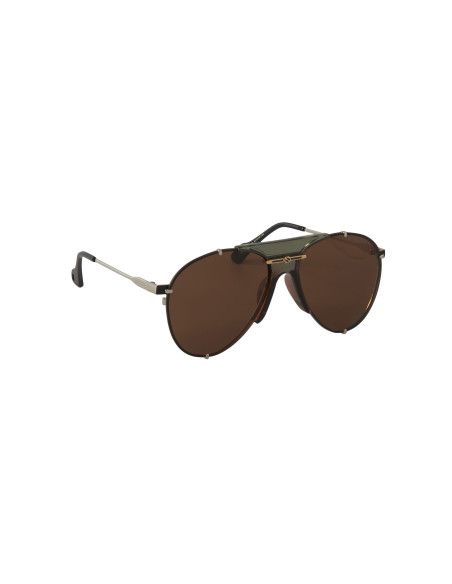 Gucci Gg0740S 003 Aviator Metal Cafe Transparente Dorado | Sunnies.uno