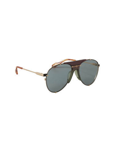Gucci Gg0740S 004 Aviator Metal Rosa Transparente Dorado | Sunnies.uno