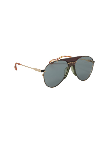 Gucci Gg0740S 004 Aviator Metal Rosa Transparente Dorado | Sunnies.uno