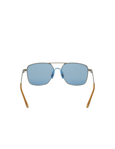 Gucci GG0743S 003 Aviator Square Metal Azul transparente Plata | Su...