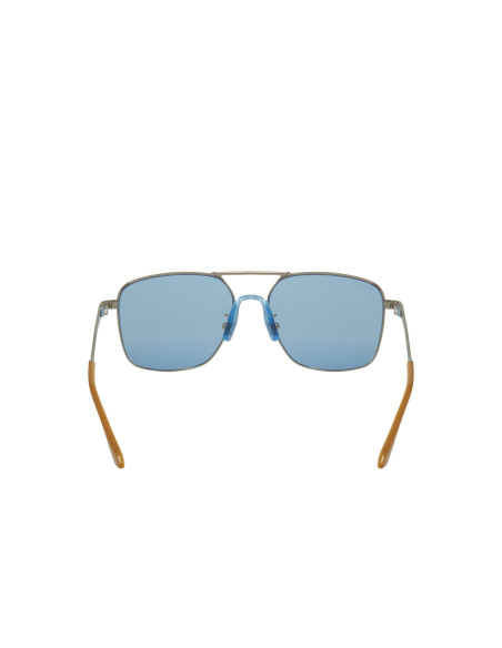 Gucci GG0743S 003 Aviator Square Metal Azul transparente Plata | Su...