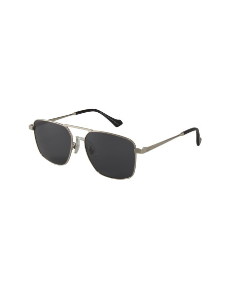 Gucci GG0743S 005 Aviator Square Metal Negro Plateado | Sunnies.uno