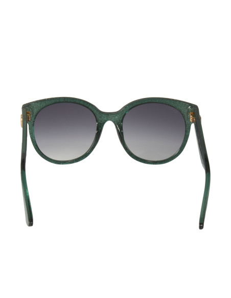 Gucci Gg0035s 006 Round Shape Verde Brillante Gris degradado | Sunn...