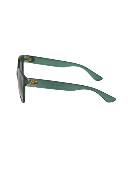 Gucci Gg0035s 006 Round Shape Verde Brillante Gris degradado | Sunn...