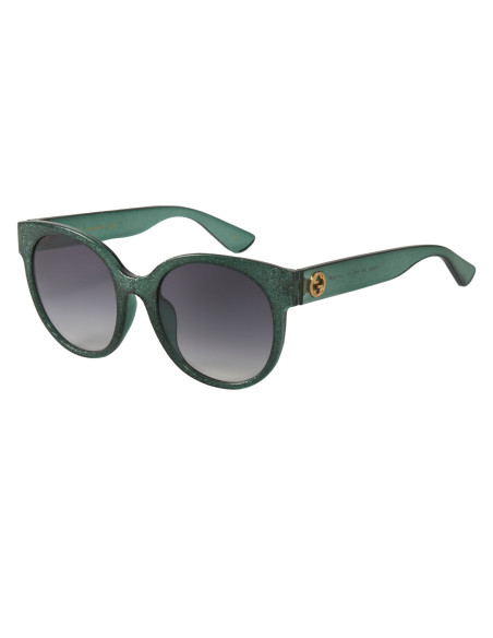 Gucci Gg0035s 006 Round Shape Verde Brillante Gris degradado | Sunn...