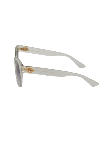 Gucci Gg0035s 007 Round Shape Transparente Brillante Gris degradado...