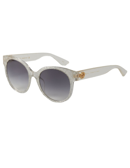 Gucci Gg0035s 007 Round Shape Transparente Brillante Gris degradado...