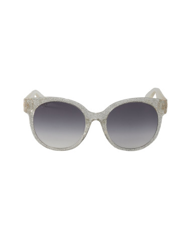 Gucci Gg0035s 007 Round Shape Transparente Brillante Gris degradado...