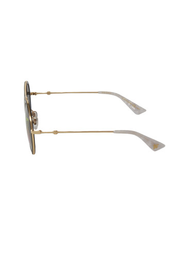 Gucci Gg0061s 014 Round Double Bridge Negro Espejo dorado | Sunnies...