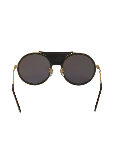 Gucci Gg0061s 017 Round Double Bridge Negro Clasico Piel  | Sunnies.uno