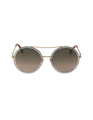 Gucci Gg0061s 022 Round Double Bridge Rosa Degradado Dorado | Sunni...