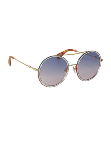 Gucci Gg0061s 023 Round Double Bridge Azul Vino Degradado Dorado | ...
