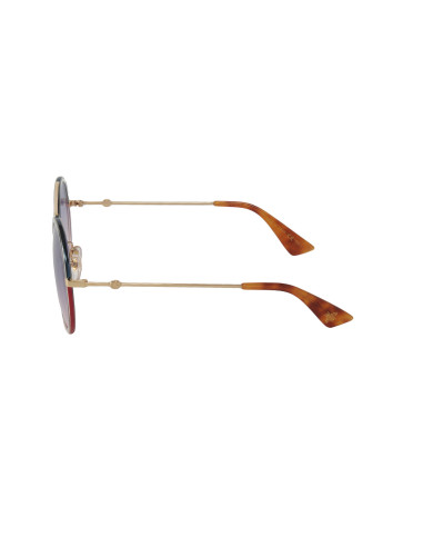 Gucci Gg0061s 023 Round Double Bridge Azul Vino Degradado Dorado | ...