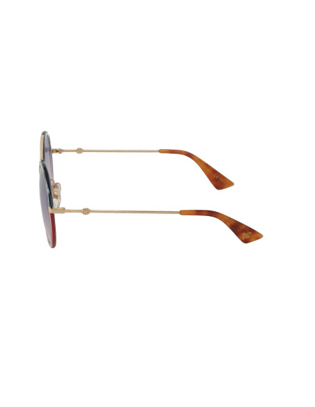 Gucci Gg0061s 023 Round Double Bridge Azul Vino Degradado Dorado | ...