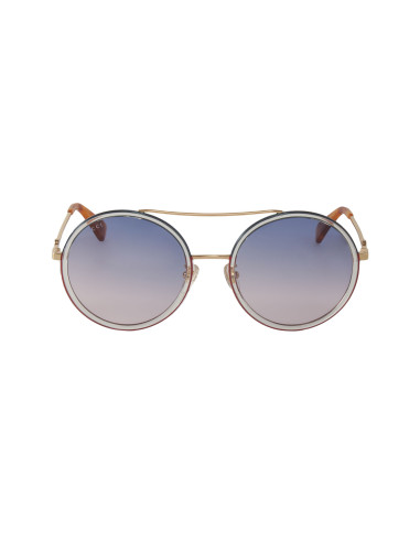 Gucci Gg0061s 023 Round Double Bridge Azul Vino Degradado Dorado | ...