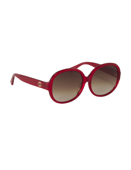Gucci Gg0080sk 003 Round Oval Rojo Vino Degradado Original