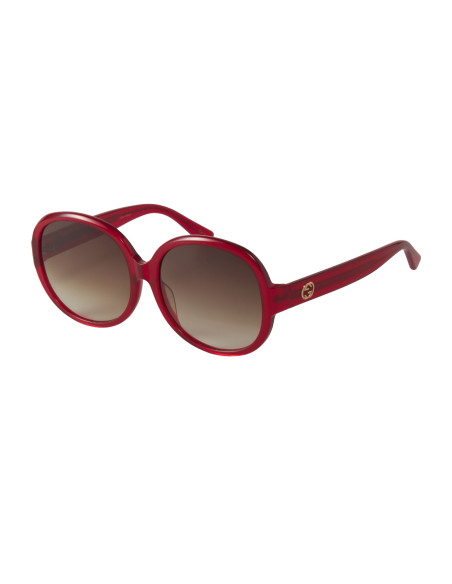 Gucci Gg0080sk 003 Round Oval Rojo Vino Degradado Original