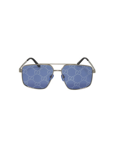 Gucci Gg0941s 004 Fashion Aviator Azul Espejo Plata | Sunnies.uno