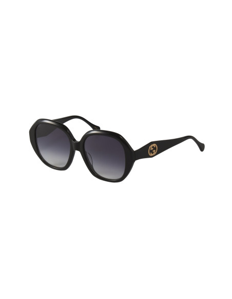 Gucci GG0796s 001 Round Oversized Negro Gris degradado