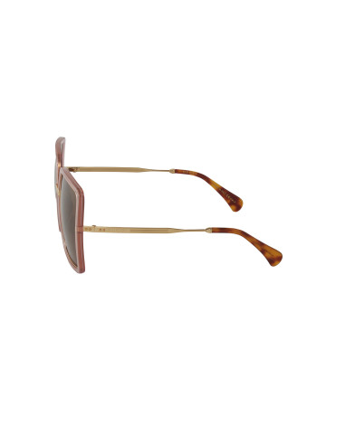 Gucci Gg0903s 002 Square Shape Oversized Rosa transparente Cafe