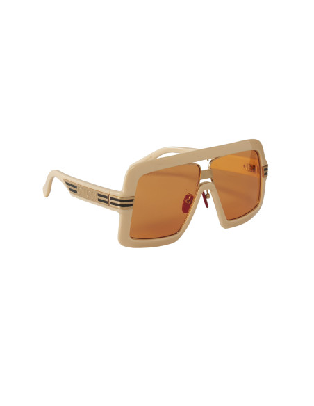 Gucci GG0900S 003 Aviator Oversized Ivory White Orange