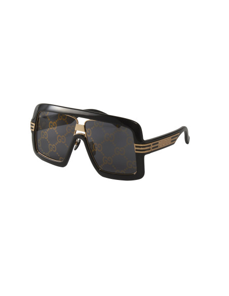 Gucci GG0900S 001 Aviator Oversized Negro Espejo Dorado