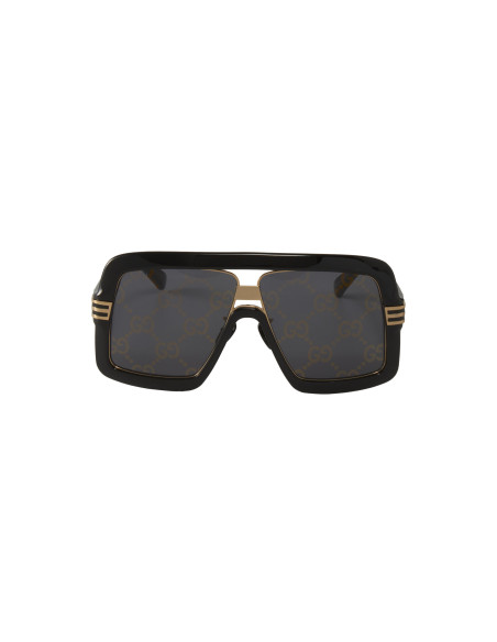 Gucci GG0900S 001 Aviator Oversized Negro Espejo Dorado