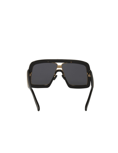 Gucci GG0900S 001 Aviator Oversized Negro Espejo Dorado