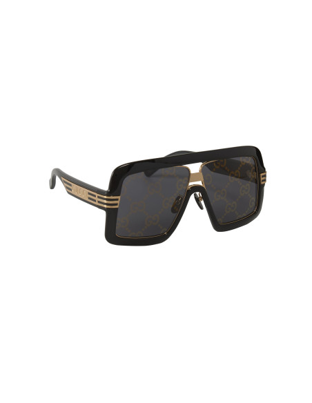 Gucci GG0900S 001 Aviator Oversized Negro Espejo Dorado