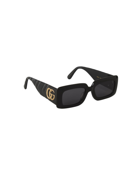 Gucci Gg0811S 001 Square Shape Negro Dorado Original