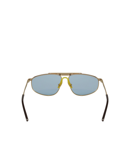 Gucci Gg0841s 003 Aviator Square Azul Dorado Original | Sunnies.uno