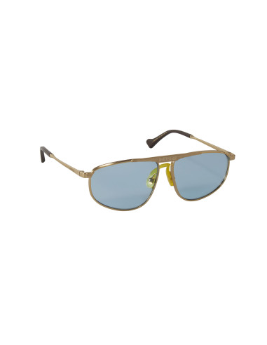 Gucci Gg0841s 003 Aviator Square Azul Dorado Original | Sunnies.uno